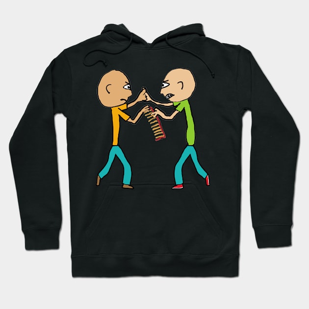 Two Bald Men Fighting Over A Comb Hoodie by Mark Ewbie